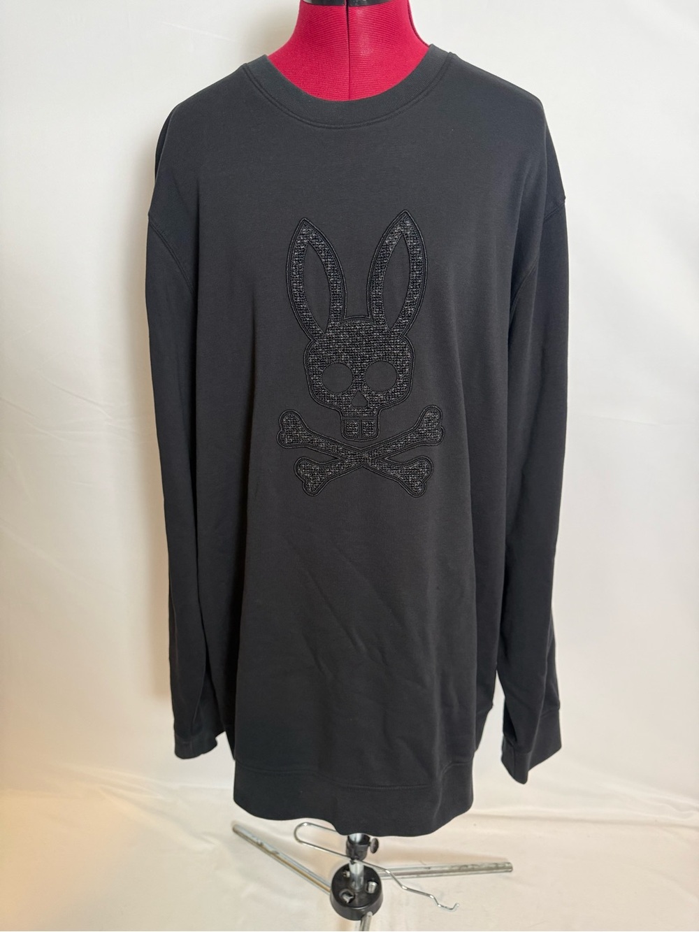 NWT Psycho Bunny Gabin Textured Crew Men's 3XL Black Textured Embroidery - Picture 5 of 12